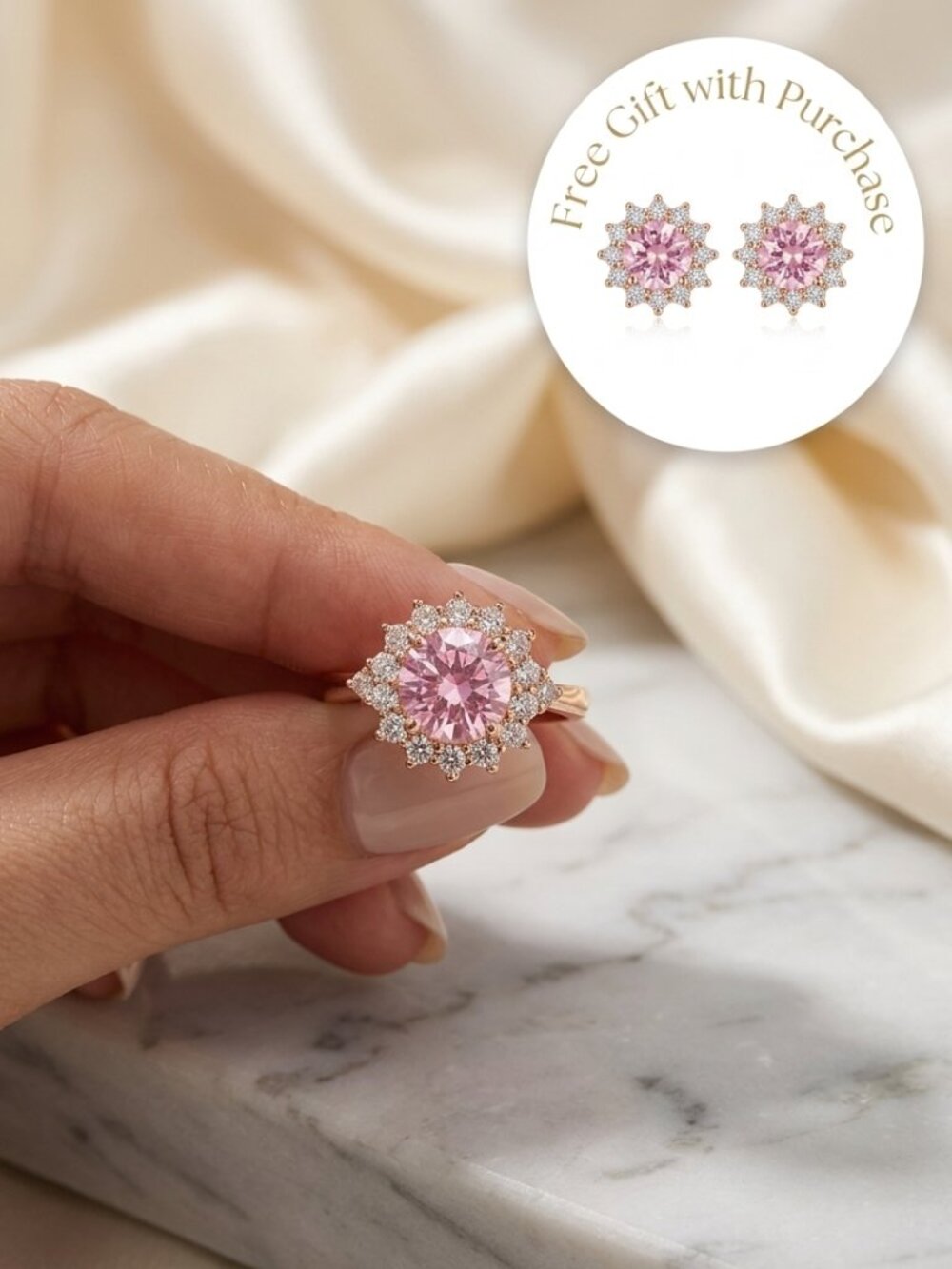 Pink Dahlia Statement - Free Matching Earrings Included ✨
